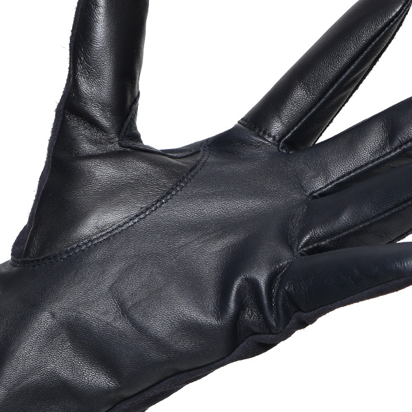  KURODA(クロダ) ヤギ革 メンズ 手袋 本革 三本山 ブルー ネイビー 青色 紳士 レザー グローブ 化粧箱付き プレゼント おしゃれ ギフト ラッピング タッチパネル タブレット ブランド