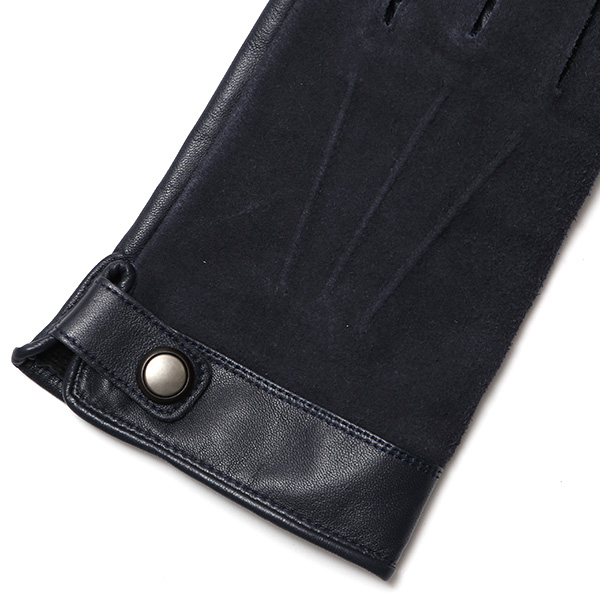  KURODA(クロダ) ヤギ革 メンズ 手袋 本革 三本山 ブルー ネイビー 青色 紳士 レザー グローブ 化粧箱付き プレゼント おしゃれ ギフト ラッピング タッチパネル タブレット ブランド