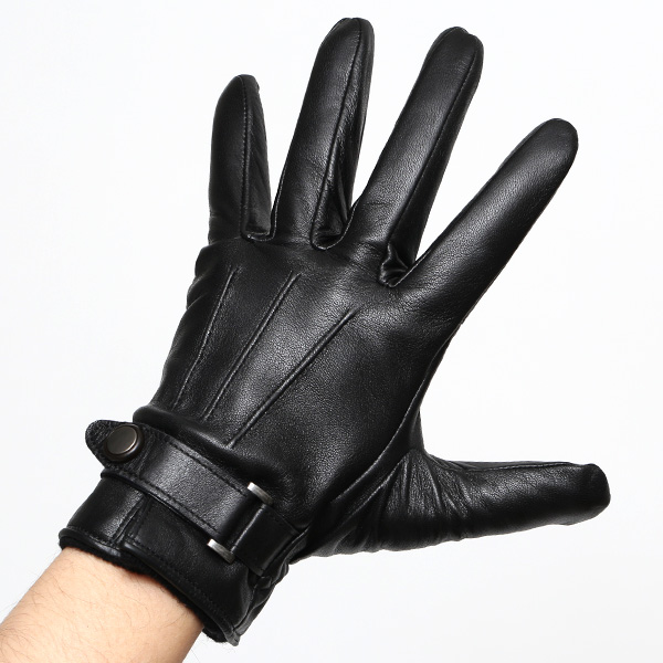  KURODA(クロダ) 仔羊革 高級 紳士 革手袋 三本山 ブラック 黒 黒色 メンズ 男性 フォーマル ビジネス 営業 仕事 スマホ対応 プレゼント ラッピング ギフト クリスマス 誕生日