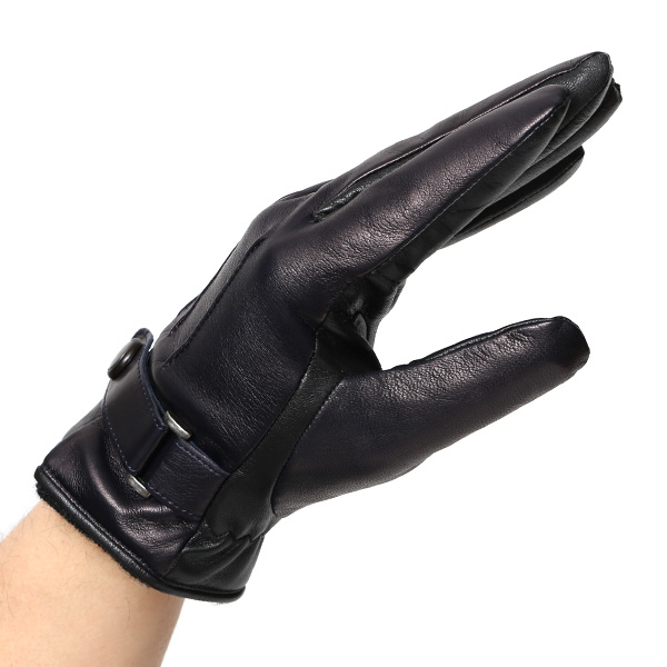  KURODA(クロダ) 仔羊革 高級 紳士 革手袋 三本山 ブルー ネイビー 青色 メンズ 男性 フォーマル ビジネス 営業 仕事 スマホ対応 プレゼント ラッピング ギフト クリスマス 誕生日