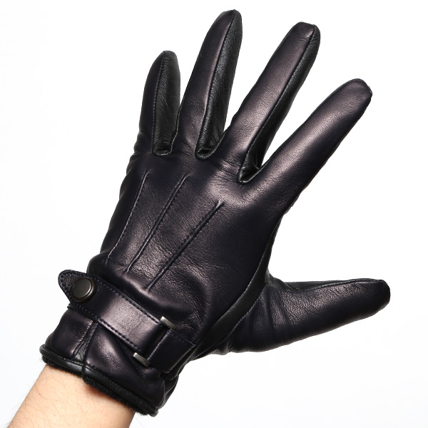  KURODA(クロダ) 仔羊革 高級 紳士 革手袋 三本山 ブルー ネイビー 青色 メンズ 男性 フォーマル ビジネス 営業 仕事 スマホ対応 プレゼント ラッピング ギフト クリスマス 誕生日