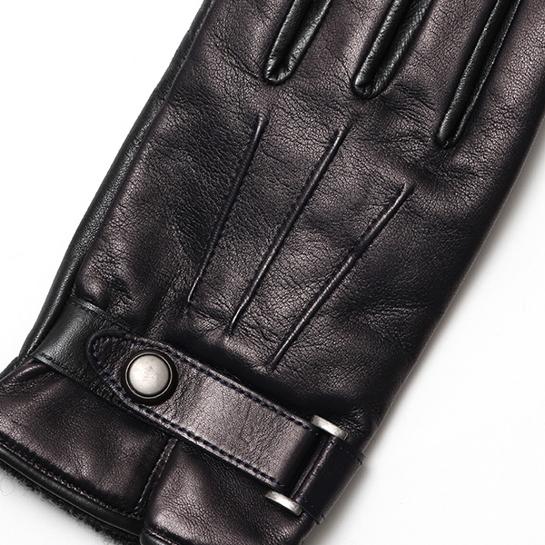  KURODA(クロダ) 仔羊革 高級 紳士 革手袋 三本山 ブルー ネイビー 青色 メンズ 男性 フォーマル ビジネス 営業 仕事 スマホ対応 プレゼント ラッピング ギフト クリスマス 誕生日