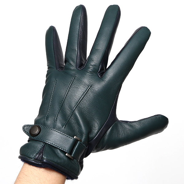 KURODA(クロダ) 仔羊革 高級 紳士 革手袋 三本山 グリーン 緑色 メンズ 男性 フォーマル ビジネス 営業 仕事 スマホ対応 プレゼント ラッピング ギフト クリスマス 誕生日