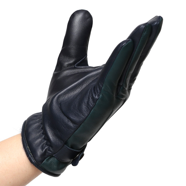 KURODA(クロダ) 仔羊革 高級 紳士 革手袋 三本山 グリーン 緑色 メンズ 男性 フォーマル ビジネス 営業 仕事 スマホ対応 プレゼント ラッピング ギフト クリスマス 誕生日