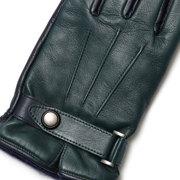 KURODA(クロダ) 仔羊革 高級 紳士 革手袋 三本山 グリーン 緑色 メンズ 男性 フォーマル ビジネス 営業 仕事 スマホ対応 プレゼント ラッピング ギフト クリスマス 誕生日