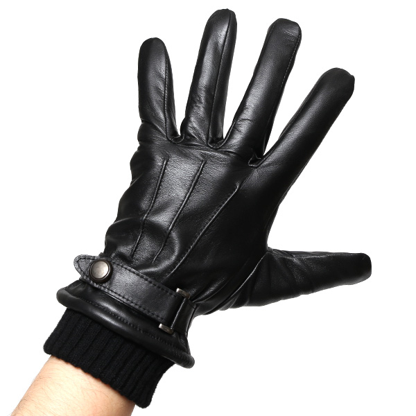  日本製 メンズ 本革 手袋 バイク 暖かい マイクロファイバーボア裏地 ブラック 黒 黒色 スマホ対応 紳士 男性 おしゃれ カジュアル グローブ ギフト プレゼント ラッピング 化粧箱