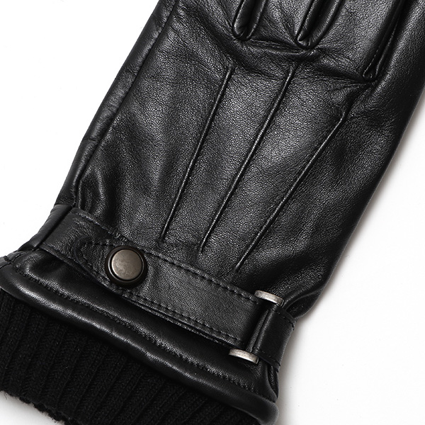 日本製 メンズ 本革 手袋 バイク 暖かい マイクロファイバーボア裏地 ブラック 黒 黒色 スマホ対応 紳士 男性 おしゃれ カジュアル グローブ ギフト プレゼント ラッピング 化粧箱