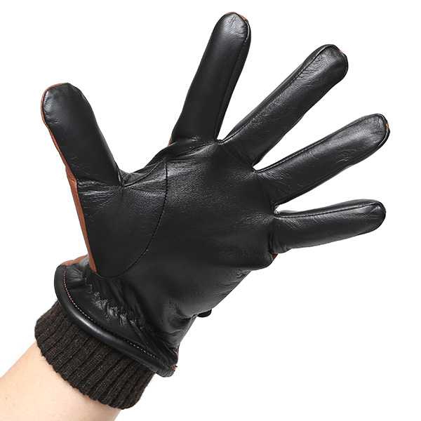  日本製 メンズ 本革 手袋 バイク 暖かい マイクロファイバーボア裏地 キャメル ブラウン 茶 茶色 スマホ対応 紳士 男性 おしゃれ カジュアル グローブ ギフト プレゼント ラッピング 化粧箱