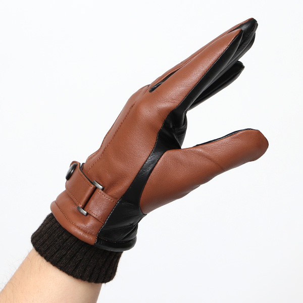  日本製 メンズ 本革 手袋 バイク 暖かい マイクロファイバーボア裏地 キャメル ブラウン 茶 茶色 スマホ対応 紳士 男性 おしゃれ カジュアル グローブ ギフト プレゼント ラッピング 化粧箱