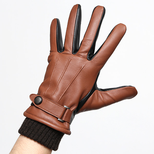  日本製 メンズ 本革 手袋 バイク 暖かい マイクロファイバーボア裏地 キャメル ブラウン 茶 茶色 スマホ対応 紳士 男性 おしゃれ カジュアル グローブ ギフト プレゼント ラッピング 化粧箱
