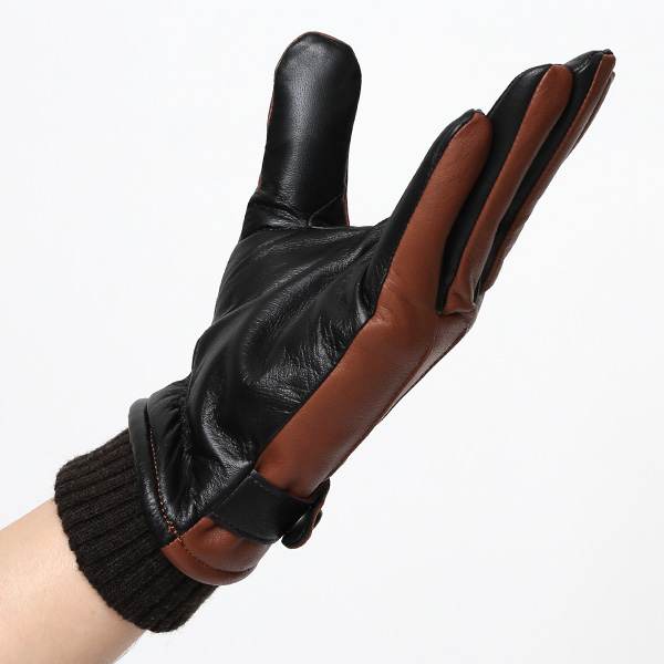  日本製 メンズ 本革 手袋 バイク 暖かい マイクロファイバーボア裏地 キャメル ブラウン 茶 茶色 スマホ対応 紳士 男性 おしゃれ カジュアル グローブ ギフト プレゼント ラッピング 化粧箱