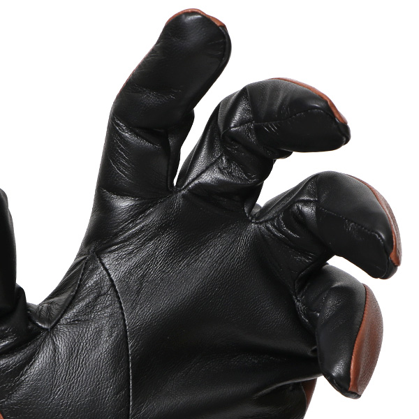  日本製 メンズ 本革 手袋 バイク 暖かい マイクロファイバーボア裏地 キャメル ブラウン 茶 茶色 スマホ対応 紳士 男性 おしゃれ カジュアル グローブ ギフト プレゼント ラッピング 化粧箱