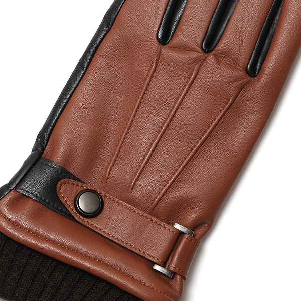  日本製 メンズ 本革 手袋 バイク 暖かい マイクロファイバーボア裏地 キャメル ブラウン 茶 茶色 スマホ対応 紳士 男性 おしゃれ カジュアル グローブ ギフト プレゼント ラッピング 化粧箱