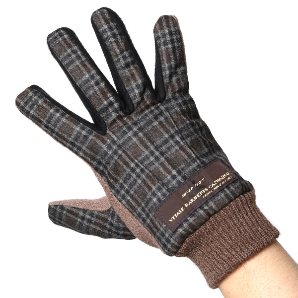  KURODA(クロダ) イタリア製スーツ生地 マイクロファイバーボア裏地 メンズ 手袋 ブラウン 茶 茶色 スマホ タッチパネル 操作可能 チクチクしない 履き心地 柔らかい オシャレ プレゼント ギフト 化粧箱