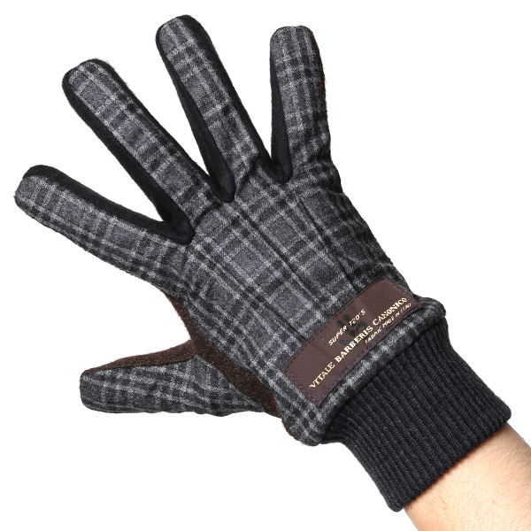  KURODA(クロダ) イタリア製スーツ生地 マイクロファイバーボア裏地 メンズ 手袋 グレー グレイ 灰色 スマホ タッチパネル 操作可能 チクチクしない 履き心地 柔らかい オシャレ プレゼント ギフト 化粧箱