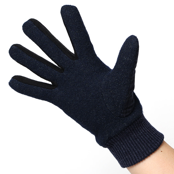  KURODA(クロダ) イタリア製スーツ生地 マイクロファイバーボア裏地 メンズ 手袋 ブルー ネイビー 青色 スマホ タッチパネル 操作可能 チクチクしない 履き心地 柔らかい オシャレ プレゼント ギフト 化粧箱