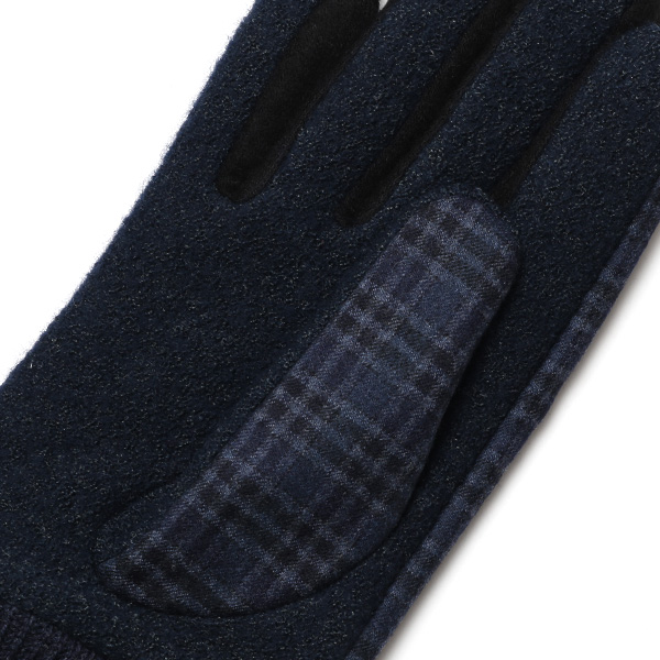  KURODA(クロダ) イタリア製スーツ生地 マイクロファイバーボア裏地 メンズ 手袋 ブルー ネイビー 青色 スマホ タッチパネル 操作可能 チクチクしない 履き心地 柔らかい オシャレ プレゼント ギフト 化粧箱
