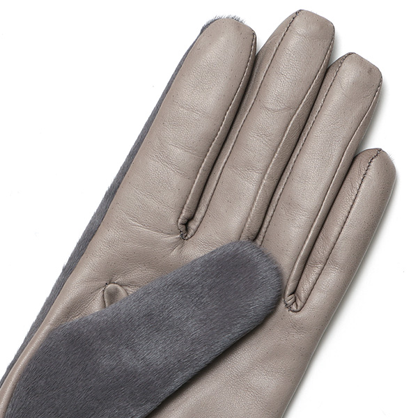  日本製 高級 女性 革手袋 カシミア 100% ハラコ 仔羊革 グレー グレイ 灰色 婦人 レディース 牛革 フォーマル カジュアル 営業 仕事 ギフト プレゼント ラッピング ブランド 化粧箱付き