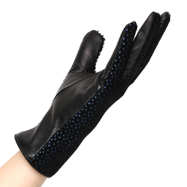  KURODA(クロダ) 高級 レディース 手袋 カシミア ハラコ 仔羊革 ブラック 黒 黒色 女性 婦人 上質 高品質 オシャレ 日本 ブランド 本革 国産 ブランド カシミヤ