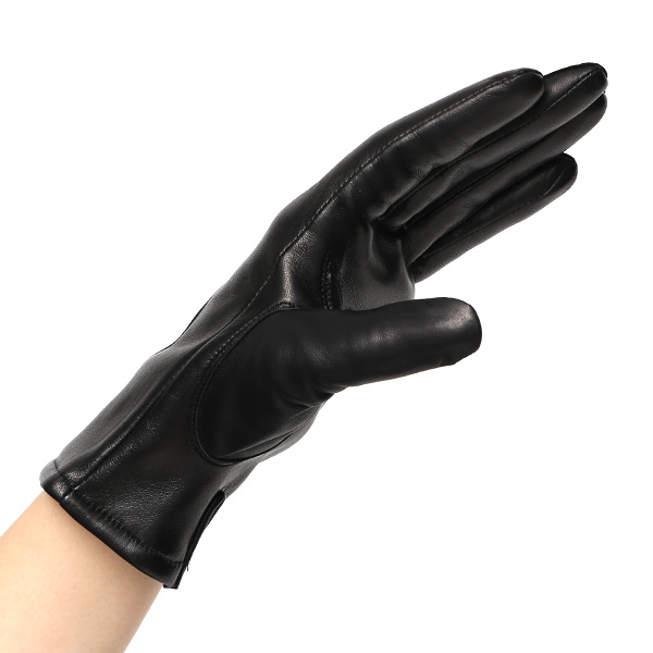  日本製 仔羊革 レディース 高級 三本山 カシミヤ 手袋 ブラック 黒 黒色 本革 婦人 女性 グローブ ビジネス フォーマル 営業 仕事 スーツ プレゼント ギフト KURODA(クロダ) 