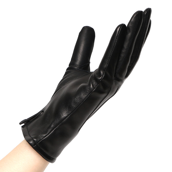  日本製 仔羊革 レディース 高級 三本山 カシミヤ 手袋 ブラック 黒 黒色 本革 婦人 女性 グローブ ビジネス フォーマル 営業 仕事 スーツ プレゼント ギフト KURODA(クロダ) 