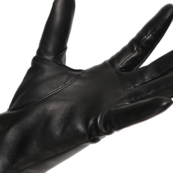  日本製 仔羊革 レディース 高級 三本山 カシミヤ 手袋 ブラック 黒 黒色 本革 婦人 女性 グローブ ビジネス フォーマル 営業 仕事 スーツ プレゼント ギフト KURODA(クロダ) 