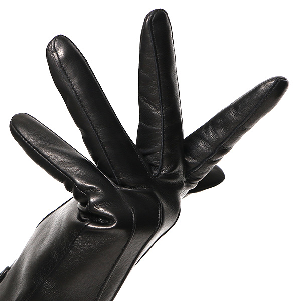  日本製 仔羊革 レディース 高級 三本山 カシミヤ 手袋 ブラック 黒 黒色 本革 婦人 女性 グローブ ビジネス フォーマル 営業 仕事 スーツ プレゼント ギフト KURODA(クロダ) 