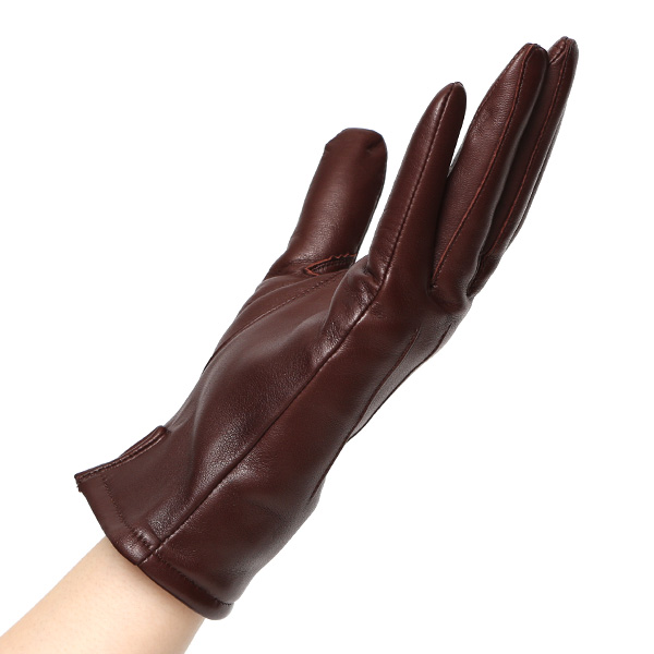  日本製 仔羊革 レディース 高級 三本山 カシミヤ 手袋 ブラウン 茶 茶色 本革 婦人 女性 グローブ ビジネス フォーマル 営業 仕事 スーツ プレゼント ギフト KURODA(クロダ) 