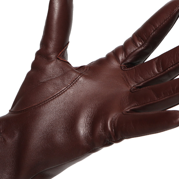  日本製 仔羊革 レディース 高級 三本山 カシミヤ 手袋 ブラウン 茶 茶色 本革 婦人 女性 グローブ ビジネス フォーマル 営業 仕事 スーツ プレゼント ギフト KURODA(クロダ) 