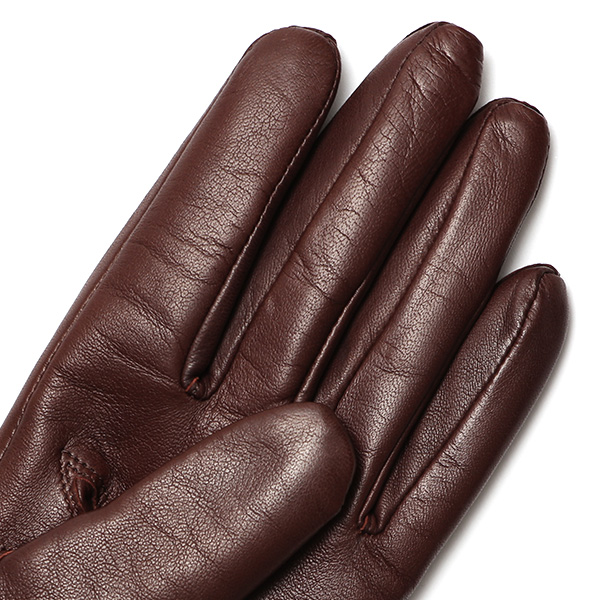  日本製 仔羊革 レディース 高級 三本山 カシミヤ 手袋 ブラウン 茶 茶色 本革 婦人 女性 グローブ ビジネス フォーマル 営業 仕事 スーツ プレゼント ギフト KURODA(クロダ) 