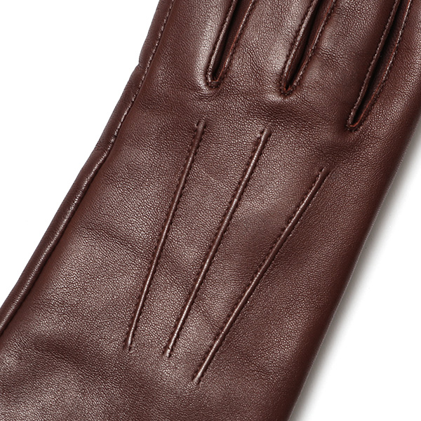  日本製 仔羊革 レディース 高級 三本山 カシミヤ 手袋 ブラウン 茶 茶色 本革 婦人 女性 グローブ ビジネス フォーマル 営業 仕事 スーツ プレゼント ギフト KURODA(クロダ) 