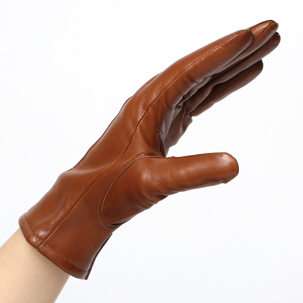  日本製 仔羊革 レディース 高級 三本山 カシミヤ 手袋 キャメル ブラウン 茶 茶色 本革 婦人 女性 グローブ ビジネス フォーマル 営業 仕事 スーツ プレゼント ギフト KURODA(クロダ) 