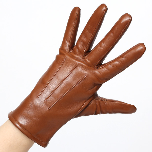  日本製 仔羊革 レディース 高級 三本山 カシミヤ 手袋 キャメル ブラウン 茶 茶色 本革 婦人 女性 グローブ ビジネス フォーマル 営業 仕事 スーツ プレゼント ギフト KURODA(クロダ) 