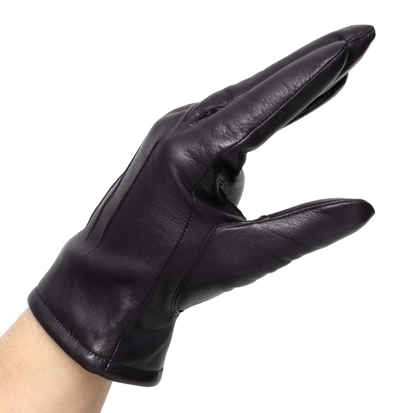  KURODA(クロダ) イタリア製 仔羊革 紳士 カシミヤ100％ 手袋 ブラック 黒 黒色 男性 メンズ 腕時計可 営業 仕事 ビジネス フォーマル ギフト プレゼント 化粧箱付き ラッピング対応
