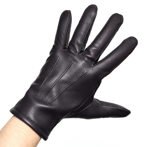 KURODA(クロダ) イタリア製 仔羊革 紳士 カシミヤ100％ 手袋 ブラック 黒 黒色 男性 メンズ 腕時計可 営業 仕事 ビジネス フォーマル ギフト プレゼント 化粧箱付き ラッピング対応