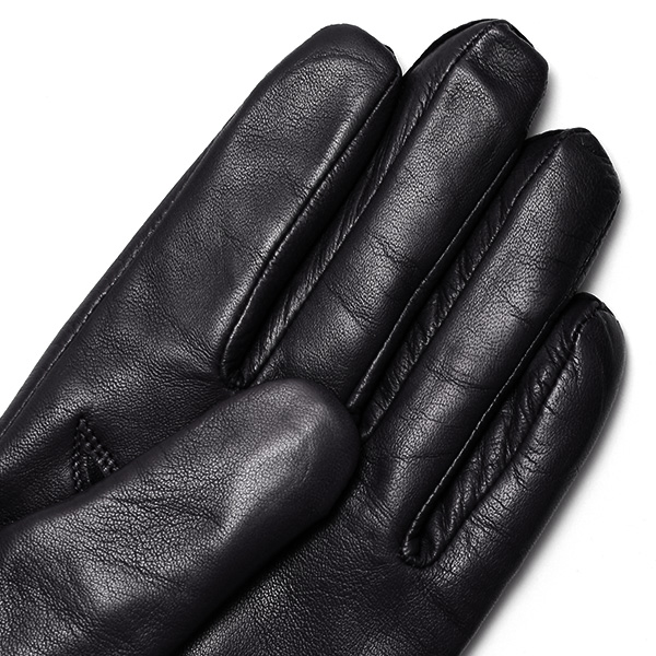  KURODA(クロダ) イタリア製 仔羊革 紳士 カシミヤ100％ 手袋 ブラック 黒 黒色 男性 メンズ 腕時計可 営業 仕事 ビジネス フォーマル ギフト プレゼント 化粧箱付き ラッピング対応