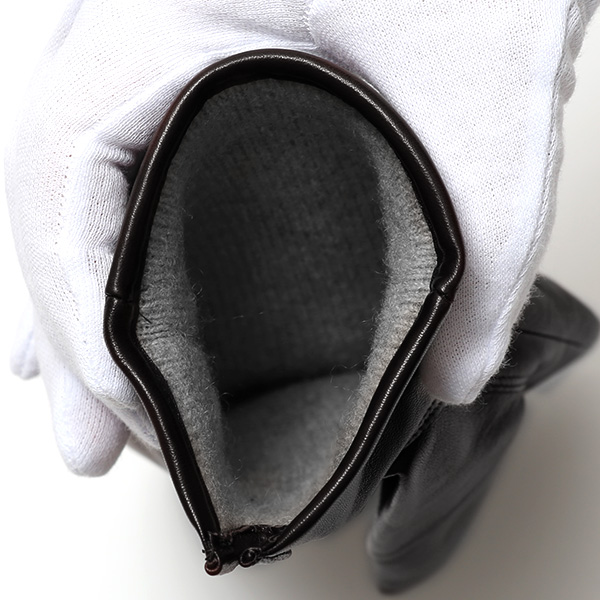  KURODA(クロダ) イタリア製 仔羊革 紳士 カシミヤ100％ 手袋 ブラック 黒 黒色 男性 メンズ 腕時計可 営業 仕事 ビジネス フォーマル ギフト プレゼント 化粧箱付き ラッピング対応