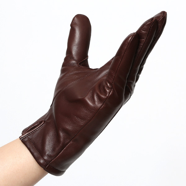 KURODA(クロダ) イタリア製 仔羊革 紳士 カシミヤ100% 手袋 ブラウン 茶 茶色 男性 メンズ 腕時計可 営業 仕事 ビジネス フォーマル ギフト プレゼント 化粧箱付き ラッピング対応