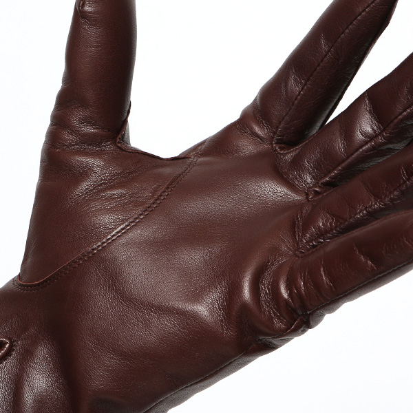 KURODA(クロダ) イタリア製 仔羊革 紳士 カシミヤ100% 手袋 ブラウン 茶 茶色 男性 メンズ 腕時計可 営業 仕事 ビジネス フォーマル ギフト プレゼント 化粧箱付き ラッピング対応