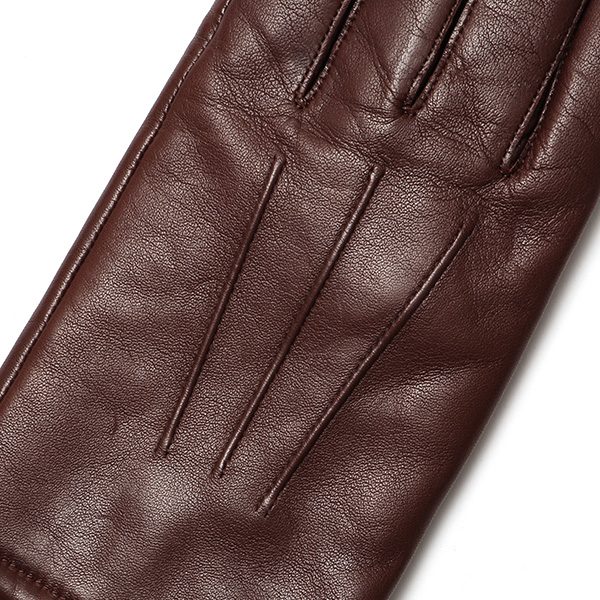 KURODA(クロダ) イタリア製 仔羊革 紳士 カシミヤ100% 手袋 ブラウン 茶 茶色 男性 メンズ 腕時計可 営業 仕事 ビジネス フォーマル ギフト プレゼント 化粧箱付き ラッピング対応