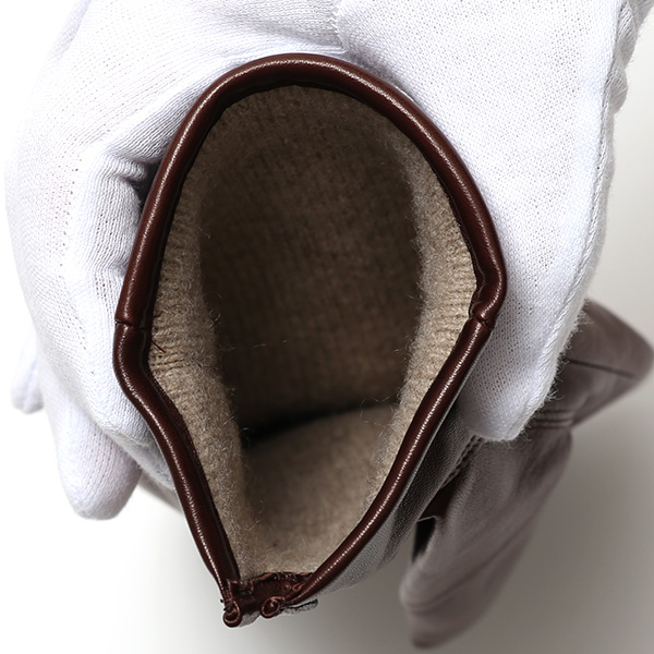 KURODA(クロダ) イタリア製 仔羊革 紳士 カシミヤ100% 手袋 ブラウン 茶 茶色 男性 メンズ 腕時計可 営業 仕事 ビジネス フォーマル ギフト プレゼント 化粧箱付き ラッピング対応