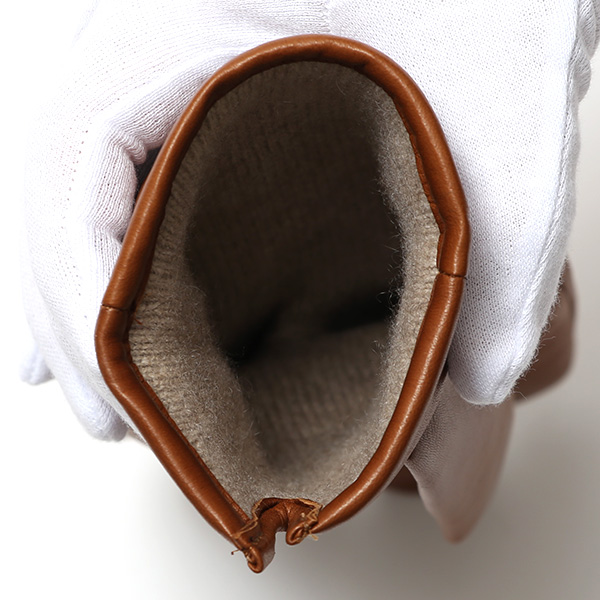 KURODA(クロダ) イタリア製 仔羊革 紳士 カシミヤ100% 手袋 キャメル ブラウン 茶 茶色 男性 メンズ 腕時計可 営業 仕事 ビジネス フォーマル ギフト プレゼント 化粧箱付き ラッピング対応