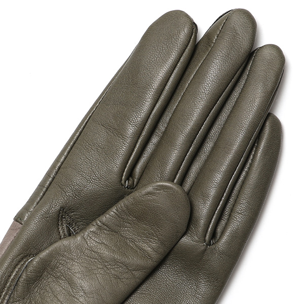  KURODA(クロダ) 高級 日本製 婦人 レッキスラビットファー 手袋 グリーン 緑色 イタリア製仔羊革 手袋専門ブランド ファッション おしゃれ グローブ 大人