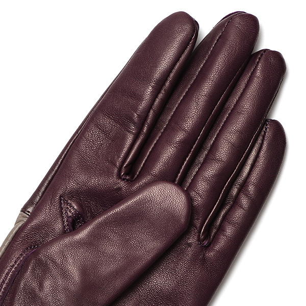  KURODA(クロダ) 高級 日本製 婦人 レッキスラビットファー 手袋 パープル 紫色 イタリア製仔羊革 手袋専門ブランド ファッション おしゃれ グローブ 大人