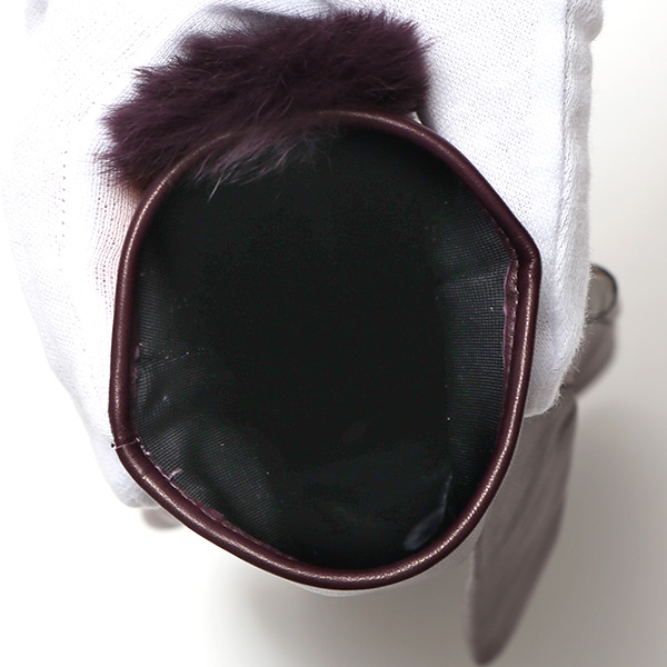  KURODA(クロダ) 高級 日本製 婦人 レッキスラビットファー 手袋 パープル 紫色 イタリア製仔羊革 手袋専門ブランド ファッション おしゃれ グローブ 大人