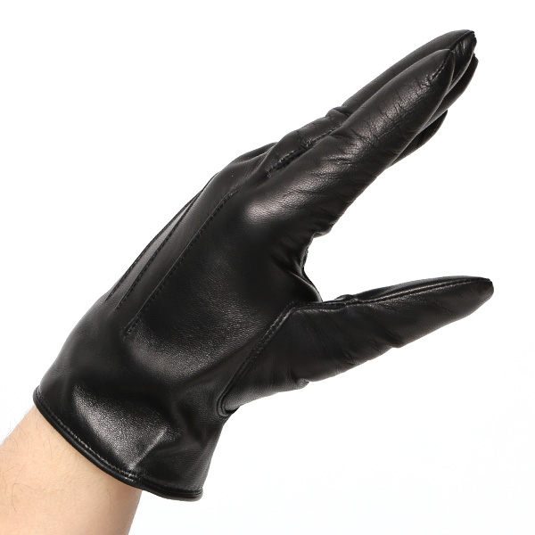  日本製 高級 本革 メンズ 三本山 手袋 ブラック 黒 黒色 イタリア製仔羊革 男性 紳士 ビジネス フォーマル ギフト プレゼント 化粧箱付き ラッピング対応 KURODA(クロダ)