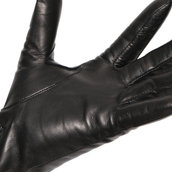  日本製 高級 本革 メンズ 三本山 手袋 ブラック 黒 黒色 イタリア製仔羊革 男性 紳士 ビジネス フォーマル ギフト プレゼント 化粧箱付き ラッピング対応 KURODA(クロダ)