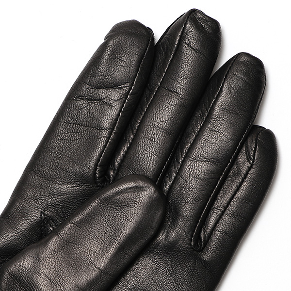  日本製 高級 本革 メンズ 三本山 手袋 ブラック 黒 黒色 イタリア製仔羊革 男性 紳士 ビジネス フォーマル ギフト プレゼント 化粧箱付き ラッピング対応 KURODA(クロダ)