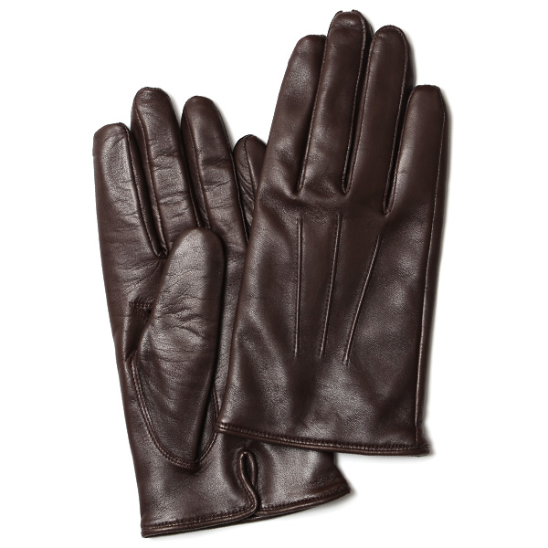 KURODA(クロダ) 羊革(イタリア製ラムスキン) メンズ 手袋 ダークブラウン
