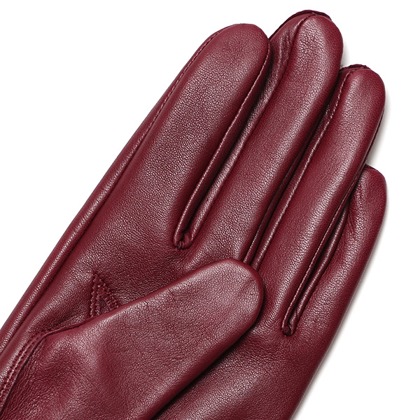 KURODA(クロダ) ラビットファー レディース 本革 手袋 ワイン レッド ワイン 赤色 女性 婦人 天然 ファー付き グローブ おしゃれ 高級 皮 てぶくろ 日本メーカー ブランド